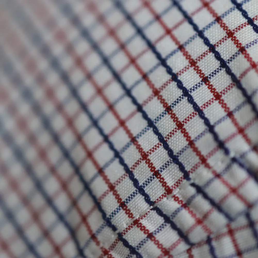 Yarn-Dyed Check Shirting fabric swatch